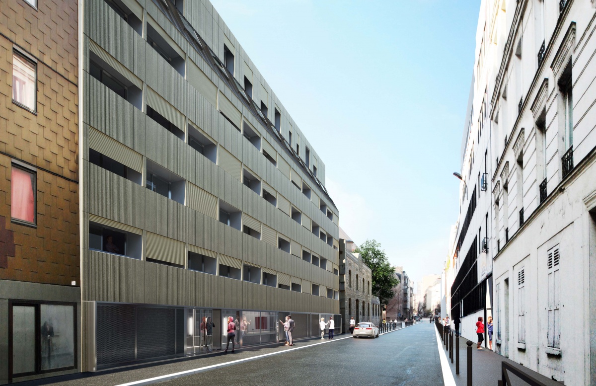 231 logements  Paris - Construction neuve de 81 logements et rhabilitation de 150 logements : SKP_DOM-VUE RUE