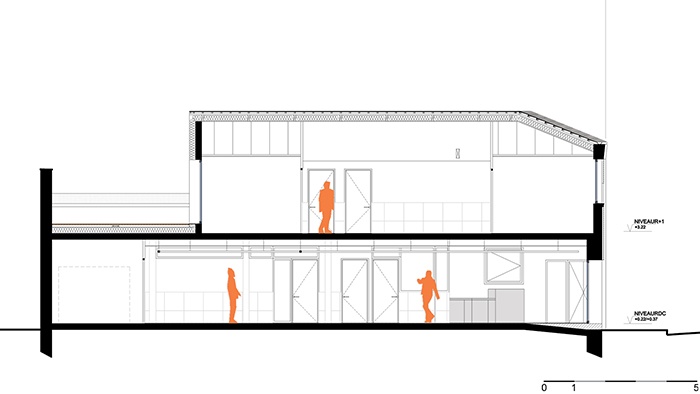 Rhabilitation d'un ple dentaire - Saint-Ouen // En chantier : Saint Ouen_Rehabilitation pole dentaire_Coupe long 2