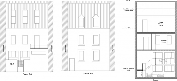 Maison Individuelle : Maison Individuelle Faades-Coupe