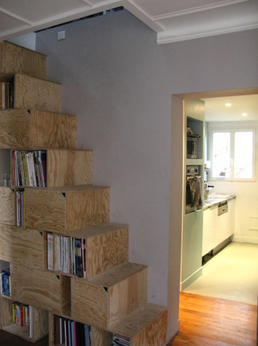 Rnovation et rorganisation d'un appartement classique : escalier-caissons