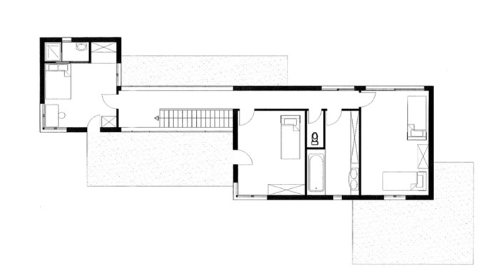 Maison contemporaine GMT (77) : Plan du 1er tage.