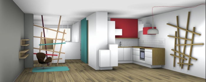 Rnovation complte et amnagement d'un appartement 70 : image 3D