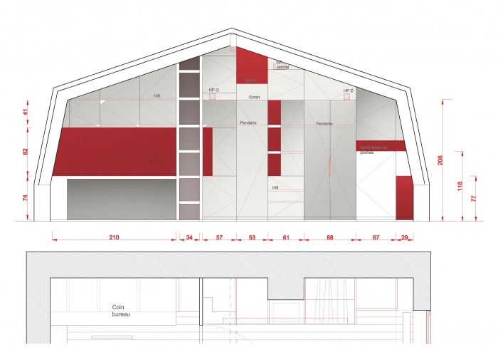 surlvation pavillon / MAISON R : PPIL Elvation meuble modulable