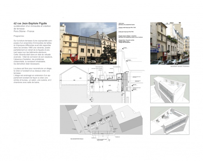 Transformation d'un immeuble d'habitation et cration de terrasse : 02-B-JBP