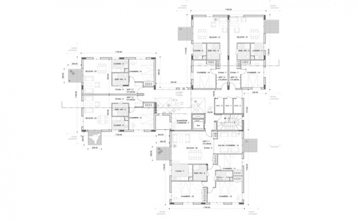 Centre intrgnerationnel (logements et equipements) : Plan logements
