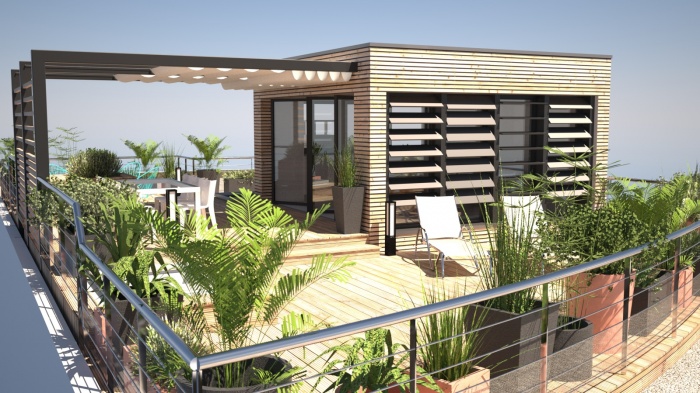 Amnagement d'une toiture terrasse avec surlvation  ossature bois en priphrie de Paris : image_projet_mini_66252