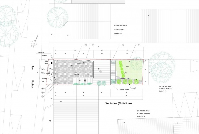 Maison Cubique : plan masse