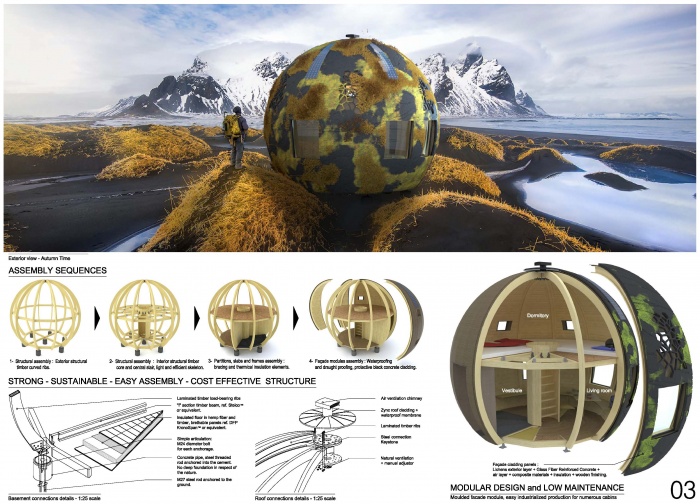 Hraun Wild Sphere : Construction et Paysage Automnal