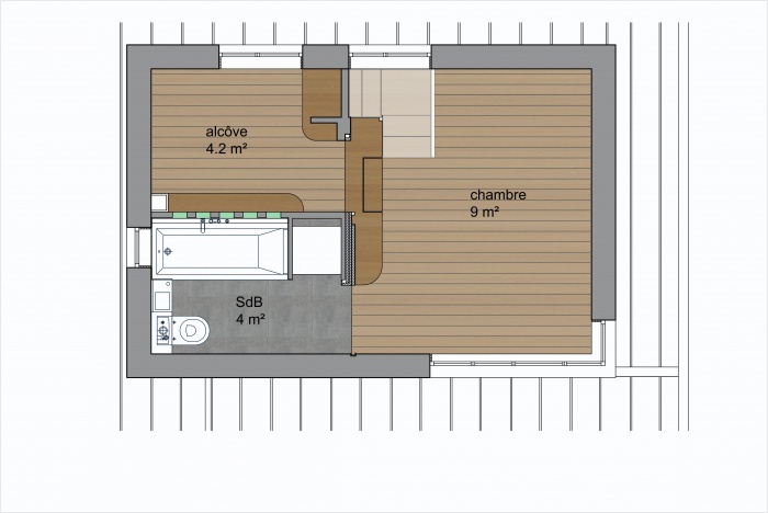 Surlevation d'un duplex et cration d'une terrasse : plan projet duplex