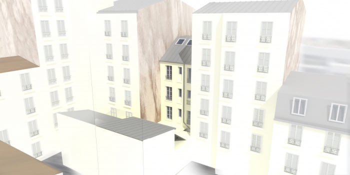 Rhabilitation+surlvation+terrasses - Paris : A35-PARIS20-DP-Projet-Vue aerienne existant PERS OK