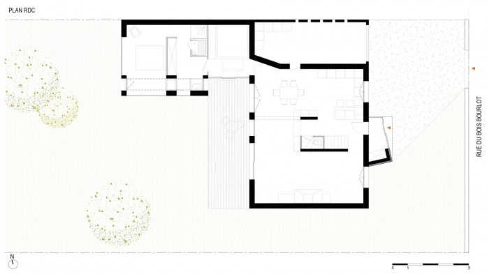 Rnovation et extension de maison individuelle - Sainte Genevive des Bois : 04-Ste Genevieve-Extension maison-plan rdc LD