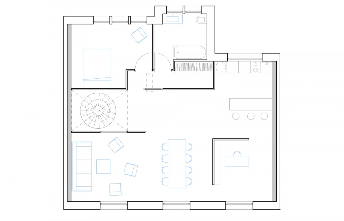 Surlvation pour cration d'un duplex avec terrasse : SAINT OUEN plan niveau haut